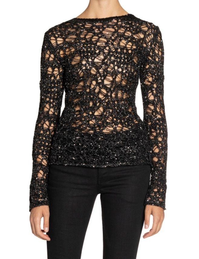Hedi Slimane × Saint Laurent Paris Saint Laurent Paris Spider Knitted Metalic Size US M / EU 48-50 / 2 - 1 Thumbnail