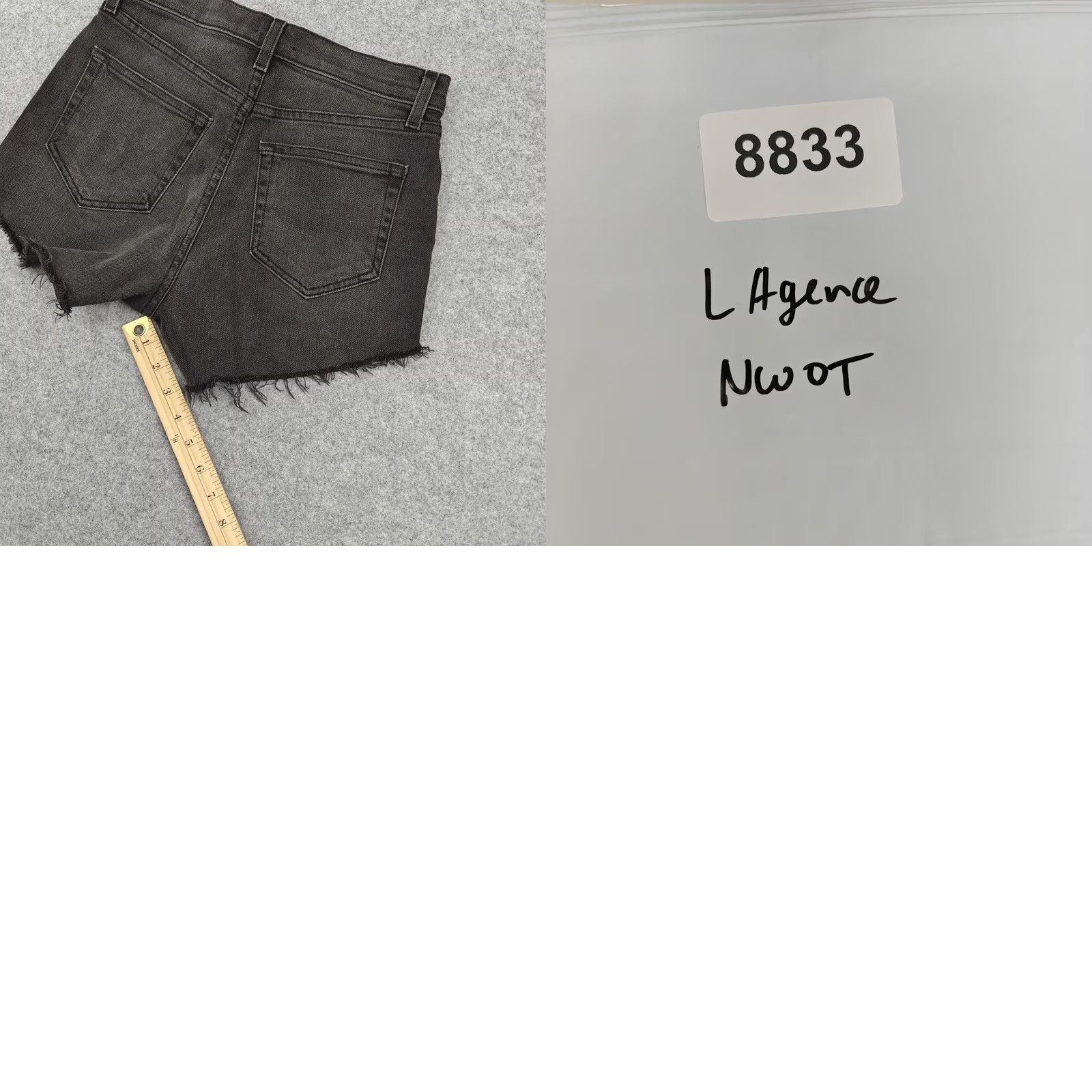 L'AGENCE L'Agence Shorts Womens 24 Gray High Rise Ryland Denim Cutoff Frayed Hem 5-Pocket Stretch Casual Summer Vintage No 8833 Mens Womens Boys Girls Size 42" / US 20 - 8 Thumbnail