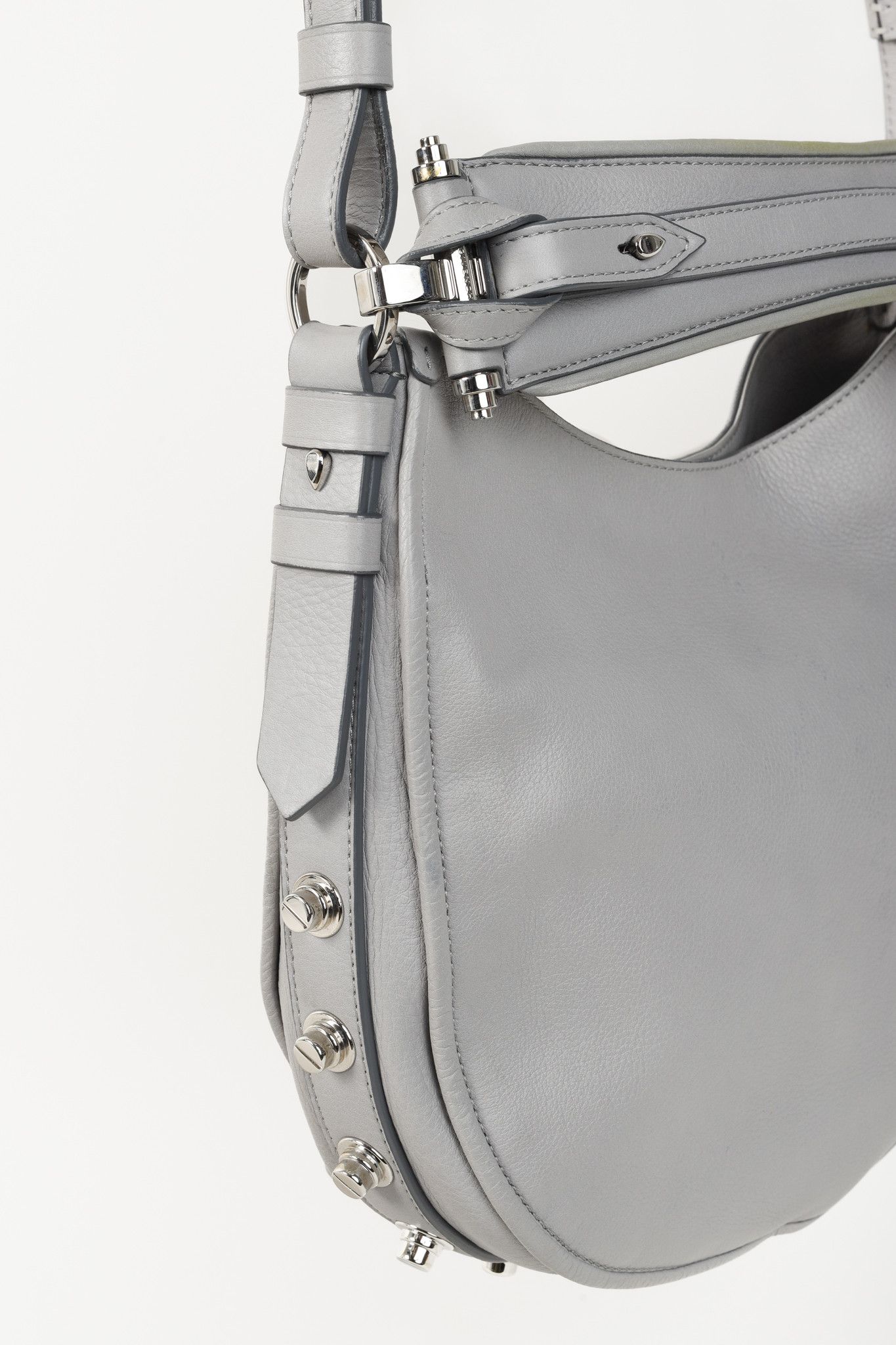 Givenchy Givenchy Obsedia Pearl Grey Leather Studded Small Hobo Bag Size ONE SIZE - 11 Thumbnail