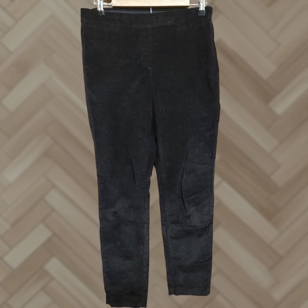 J. Jill J. Jill Womens Corduroy Pants Size 6 Tall Straight Leg Side Zip Black Tall Pants Womens Corduroy Size 28" / US 6 / IT 42 - 1 Thumbnail