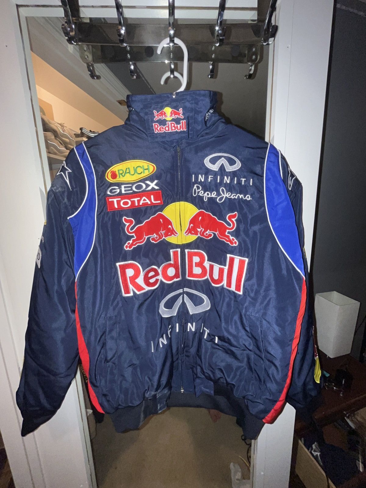 image of Nascar x Vintage Red Bull X Infiniti Jacket in Blue, Men's (Size Medium)