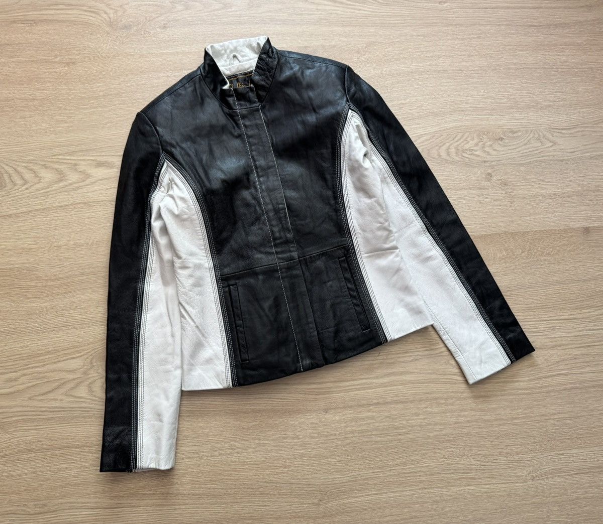 Genuine Leather Vintage Shic Skinn y2k Genuine Leather Moto Racing Jacket Size XS / US 0-2 / IT 36-38 - 1 Thumbnail