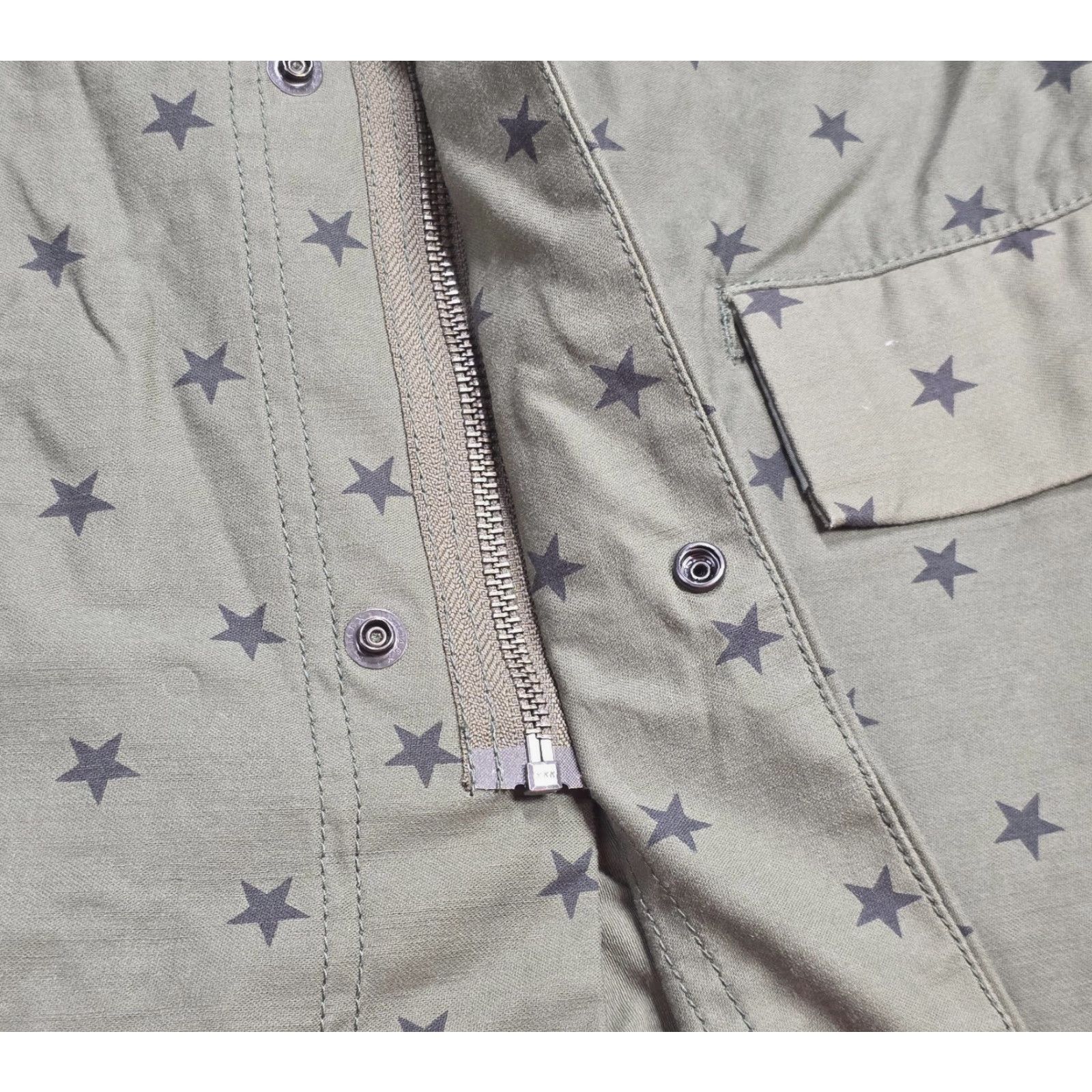 ALOHAS AR by Aloha Rag Military Jacket XS Green Stars Canvas Zip Snap Button Vintage? No Size US XS / EU 42 / 0 - 6 Thumbnail