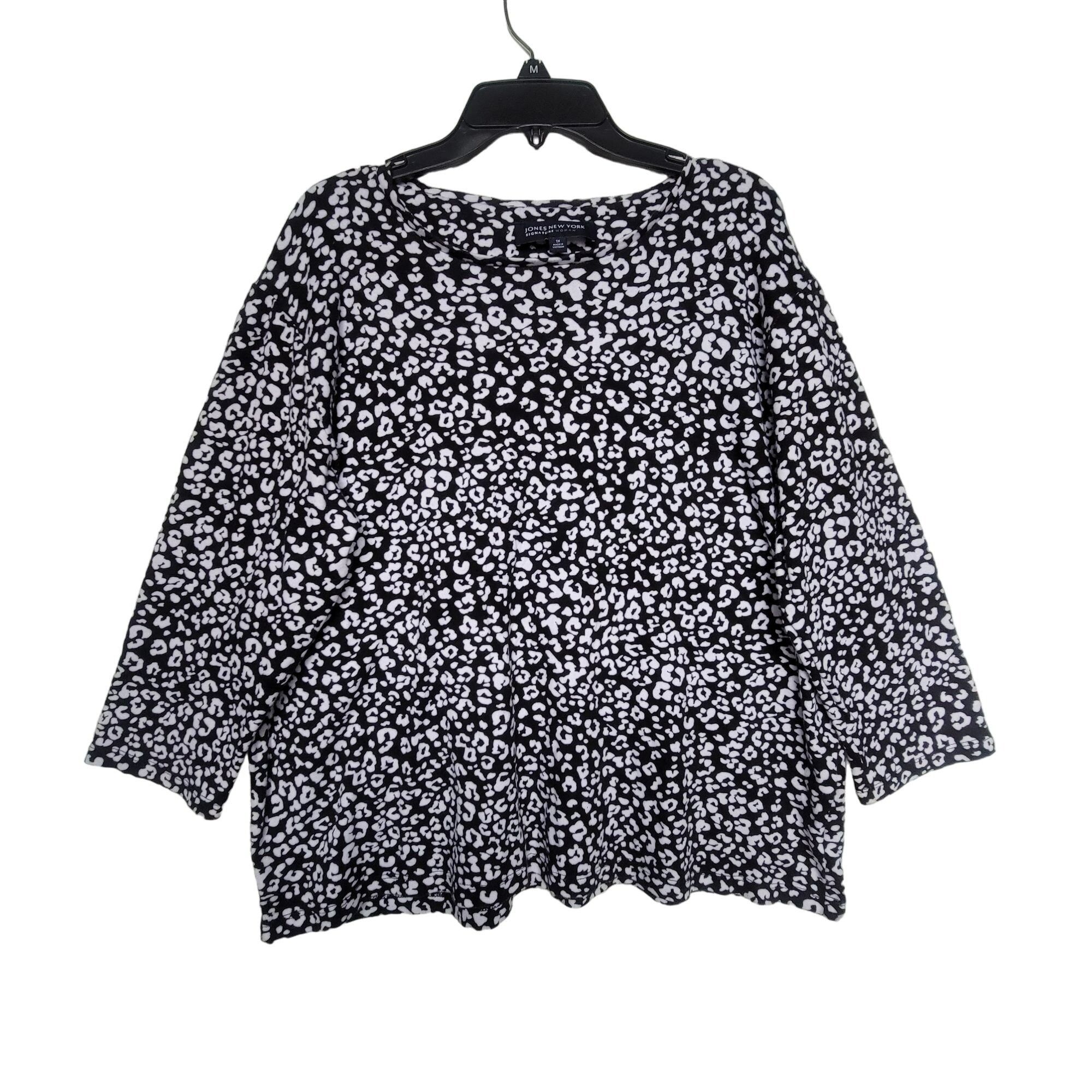 Jones New York ✨Women's Jones New York Signature Sz 1X Black 3/4 Sleeve cot Size XL / US 12-14 / IT 48-50 - 1 Thumbnail