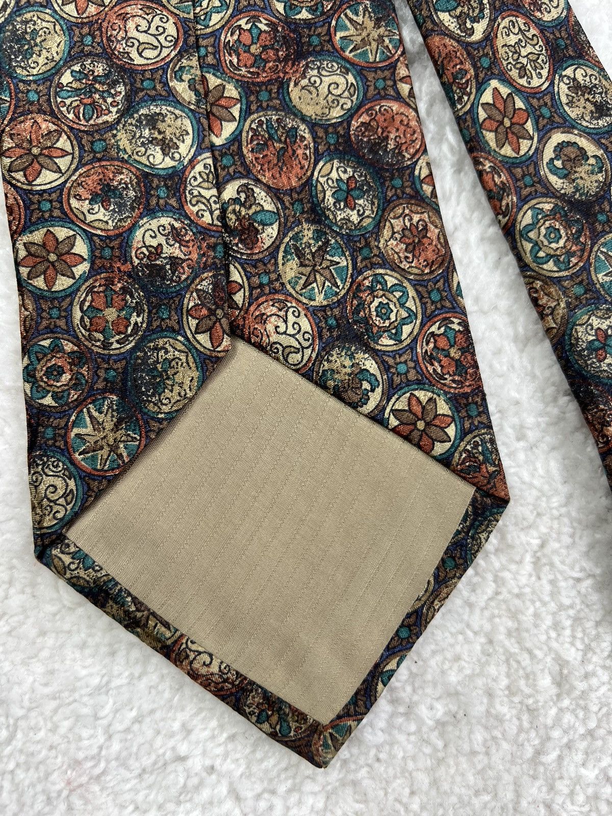 Ermenegildo Zegna Vintage Ermenegildo Zegna Silk Geometric Brown Luxury Tie Size ONE SIZE - 9 Thumbnail