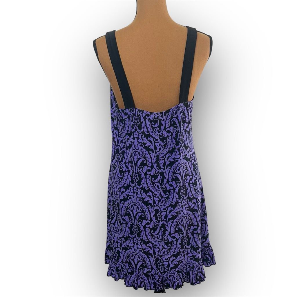 Alpha Studio Studio Donatella Purple & Black Floral Print Chemise Nightgo Size ONE SIZE - 2 Thumbnail