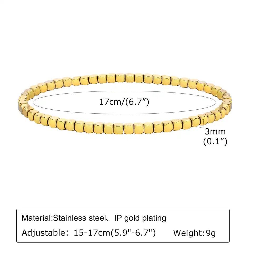Other Simple Square Beads Chain Bracelet Size ONE SIZE - 2 Thumbnail