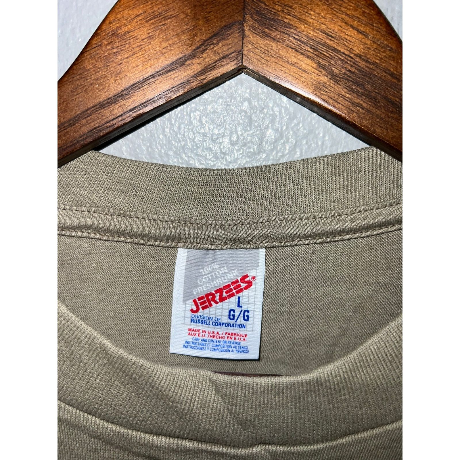 Jerzees 90s Vintage Jerzees Brown Blank USA Made Shirt Tee VTG 1990s Size US L / EU 52-54 / 3 - 5 Thumbnail