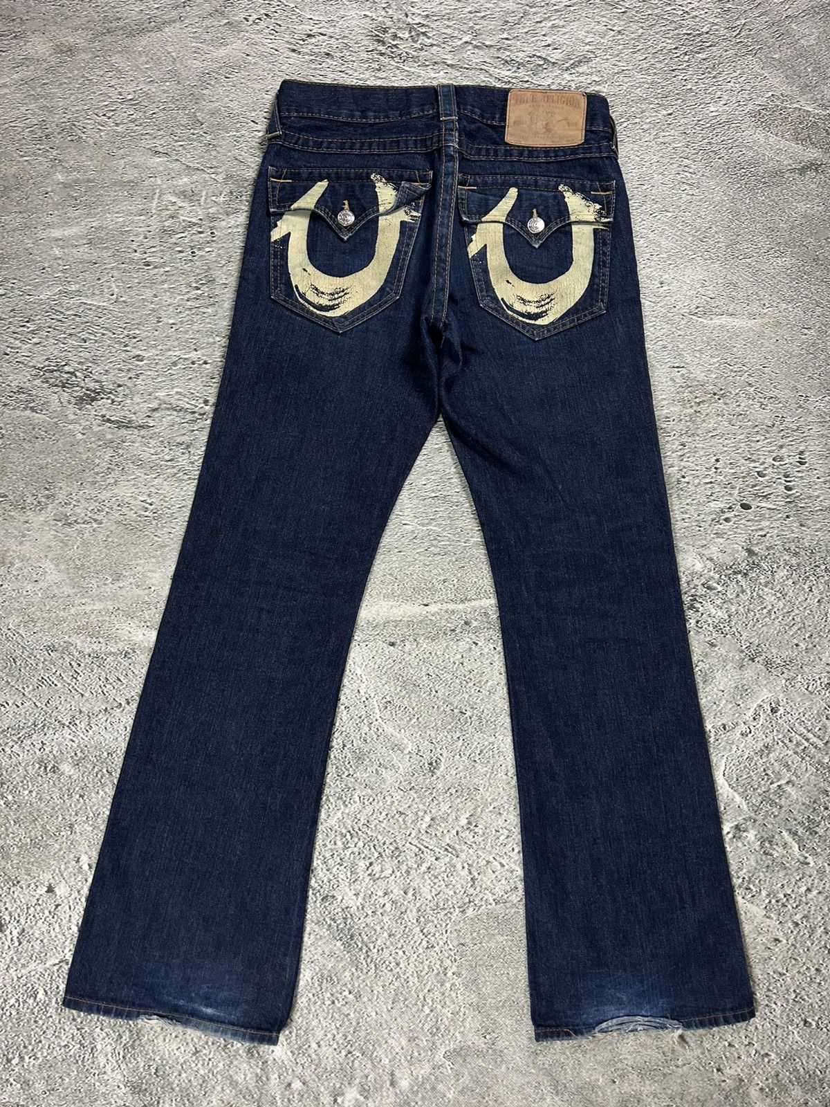 True Religion True Religion jeans bootcut navy blue painted horseshoe Y2K Size US 34 / EU 50 - 1 Thumbnail