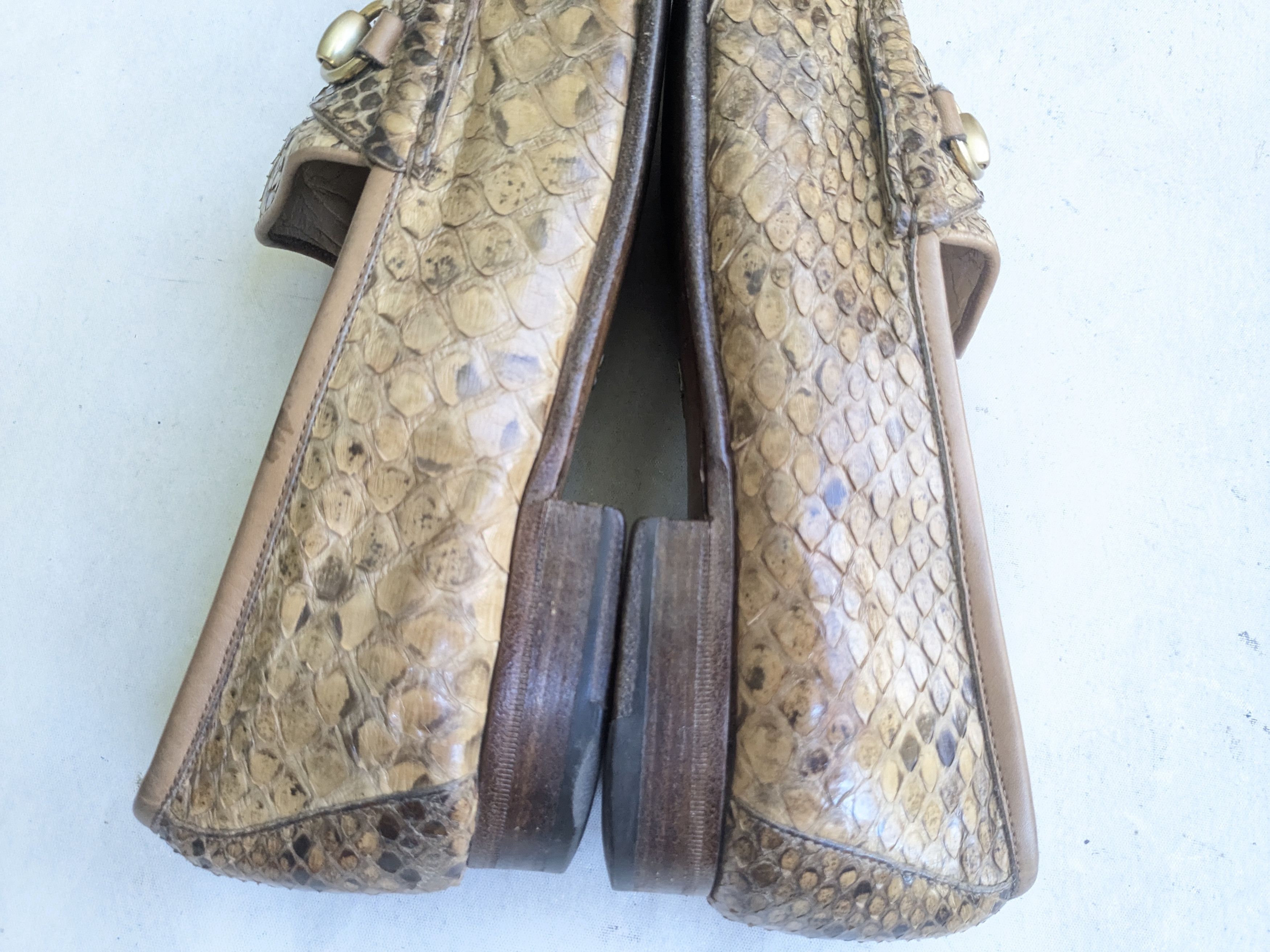 Gucci Gucci Horsebit Loafers Brown Python Snakeskin Leather 10 Size US 10 / EU 43 - 7 Thumbnail