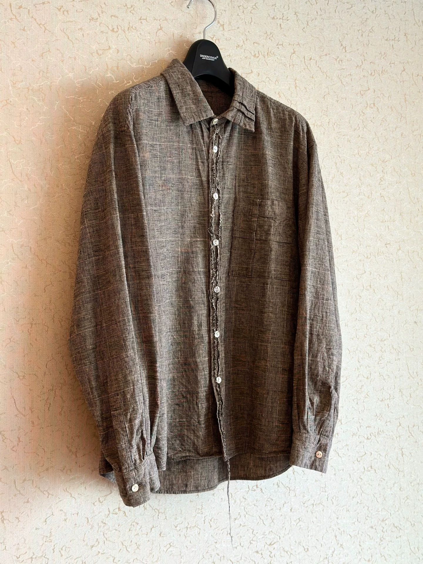 Other Yuta Matsuoka 00s Fine Check Cotton-Linen Shirt Size US M / EU 48-50 / 2 - 2 Thumbnail