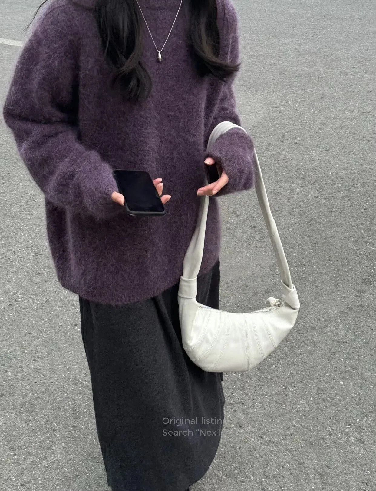 Lemaire Lemaire White Leather Shoulder Bag. Size ONE SIZE - 8 Thumbnail