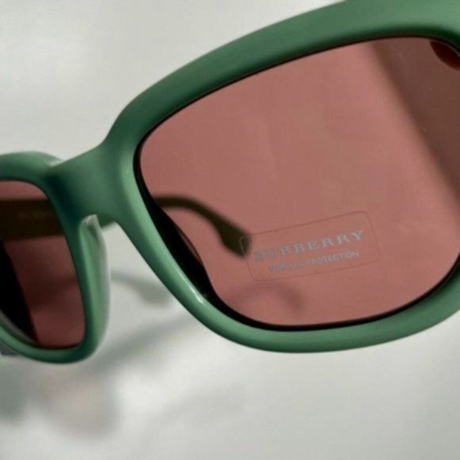 Burberry Burberry 54mm Square Sunglasses Frame Green Lens Violet Size ONE SIZE - 8 Thumbnail