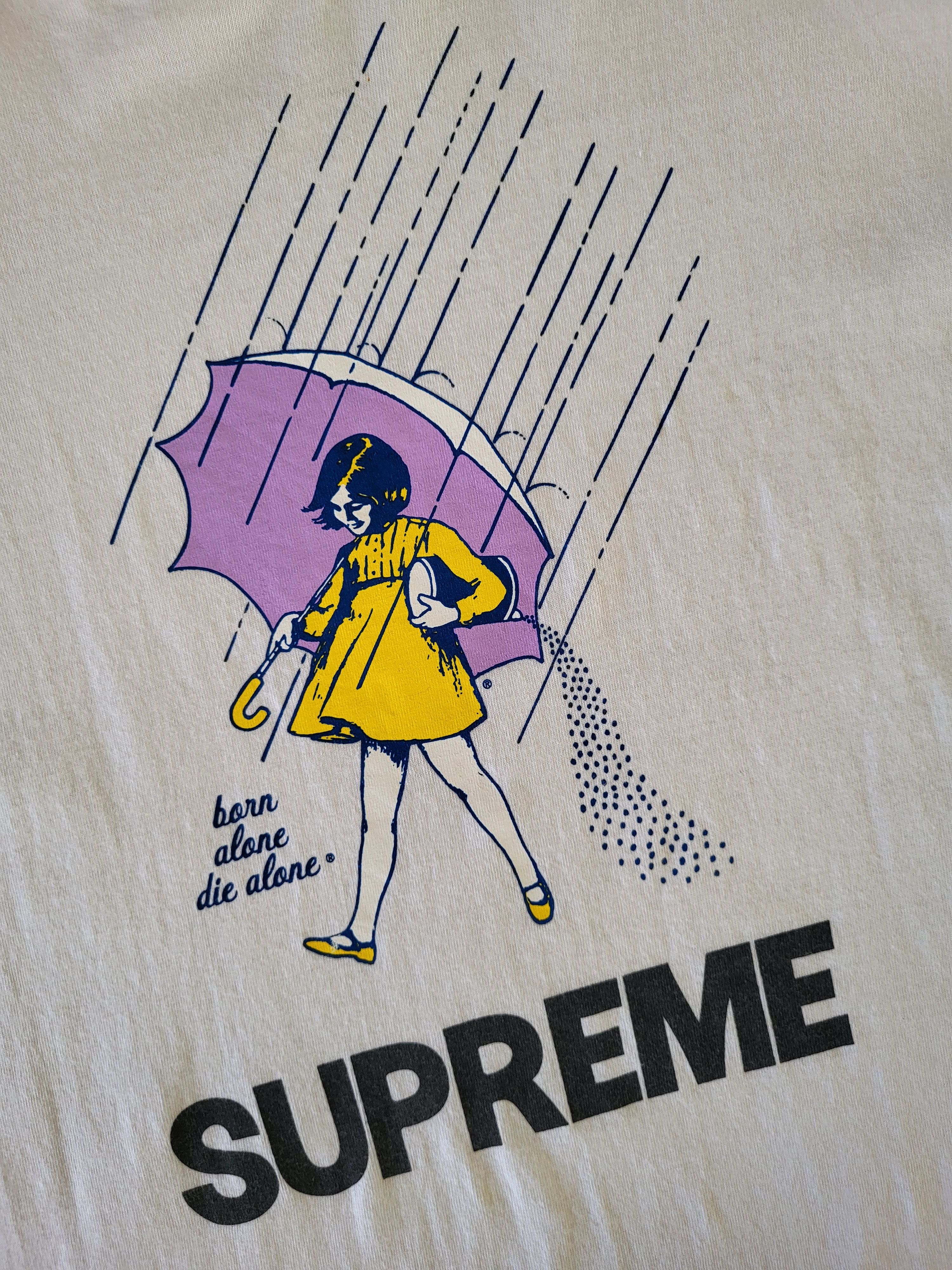 image of Supreme Born Alone Die Alone Tee in White, Men's (Size XL)