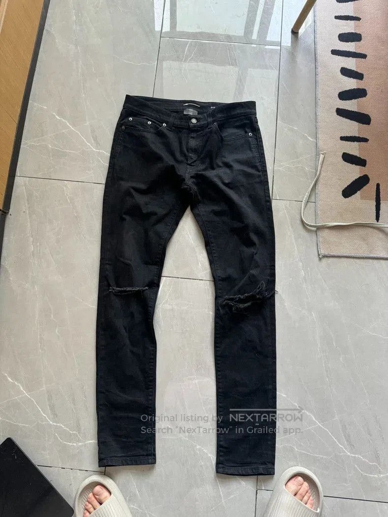 Saint Laurent Paris YSL Saint Laurent Distressed Black Jeans. Size US 31 - 1 Thumbnail