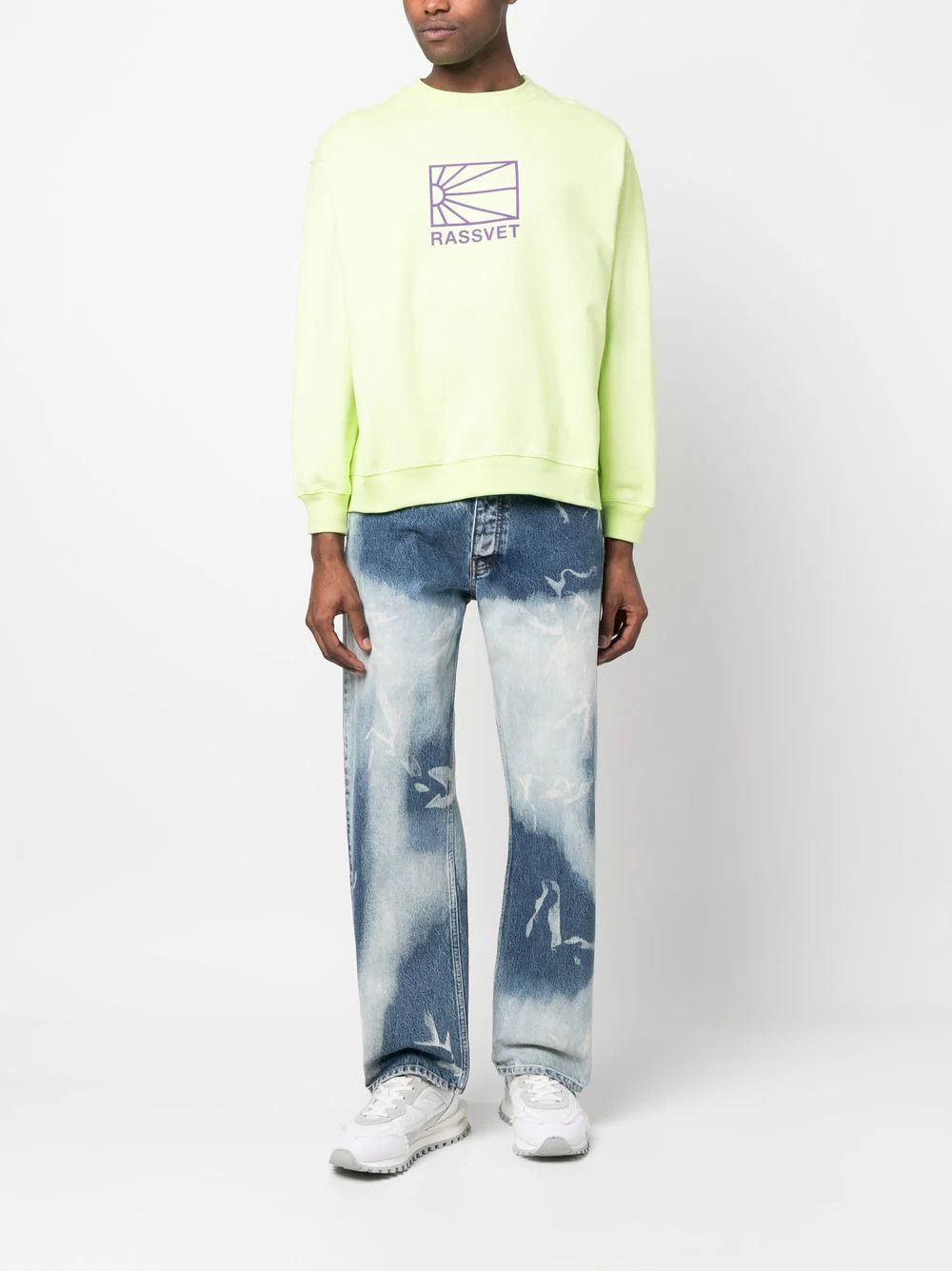 PACCBET o1mle0724 Logo Print Long-Sleeved Sweatshirt in Apple Green Size US L / EU 52-54 / 3 - 2 Thumbnail