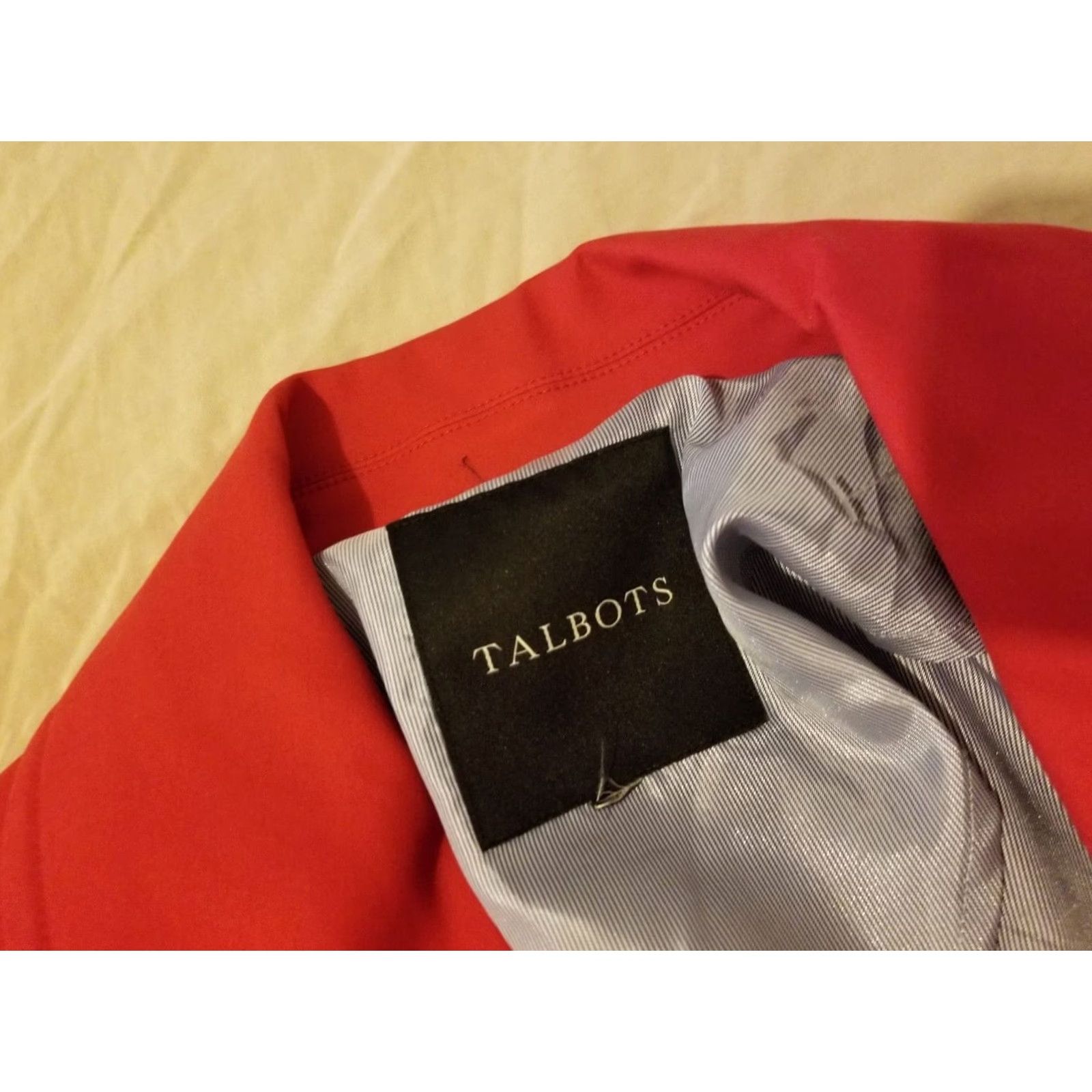 Talbots Womens Talbots Jacket 14 Red Pea Coat Cotton Coat Mens? Size XL / US 12-14 / IT 48-50 - 3 Thumbnail