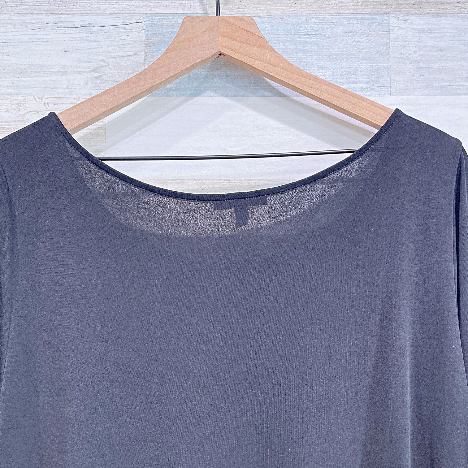 Eileen Fisher Eileen Fisher Silk Asymmetric Hem Tunic Black Womens Large Size L / US 10 / IT 46 - 5 Thumbnail