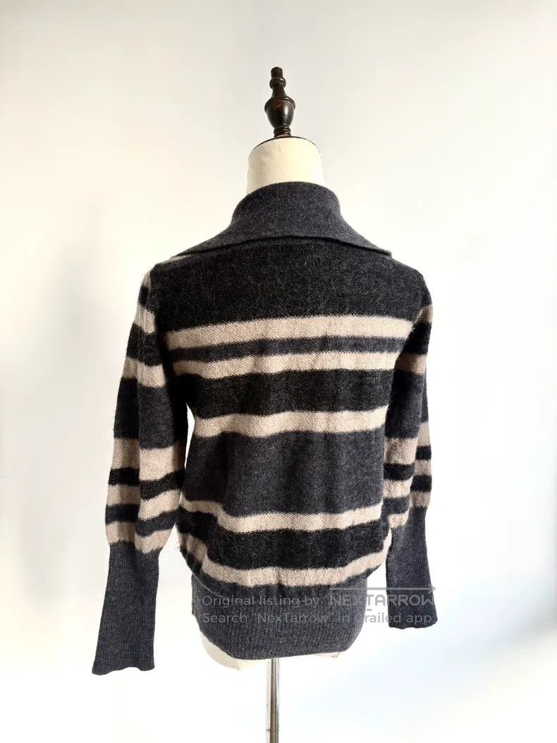 Vivienne Westwood Vivienne Westwood Gray Striped Wool Knit Wavy Edge Jacket Size M / US 6-8 / IT 42-44 - 4 Thumbnail