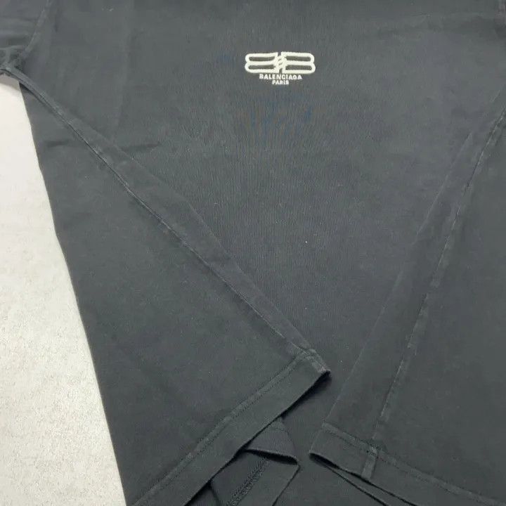 Balenciaga Balenciaga Embroidered Logo Black T-Shirt 0079-2507 Size S / US 4 / IT 40 - 9 Thumbnail