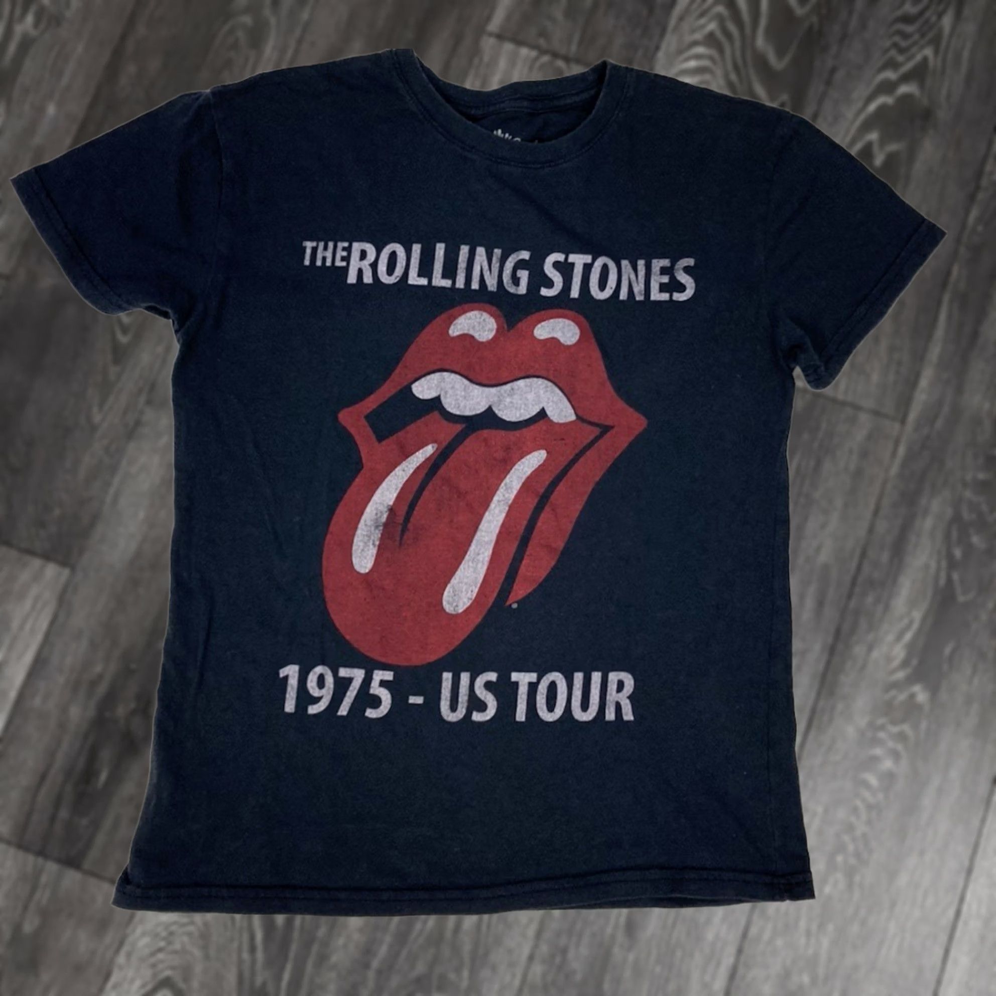 Vintage The Rolling Stones T-Shirt Womens Small Black Music Merch 1975 US Tour Crew Neck Short Sleeve Cotton Size S / US 4 / IT 40 - 1 Thumbnail