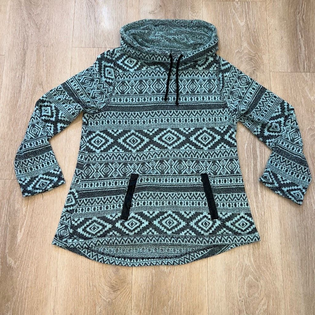 Other One World Cowl Neck Pattern Pullover Tunic Sweatshirt Turquo Size M / US 6-8 / IT 42-44 - 13 Thumbnail