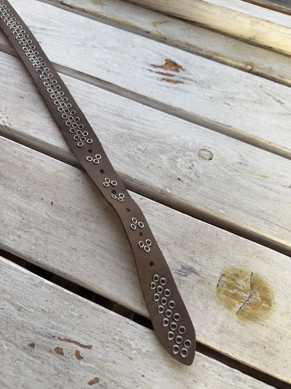 Hysteric Glamour Vintage Leather Belt Y2K Rhinestones Punk Metal Avant Garde Size ONE SIZE - 9 Thumbnail