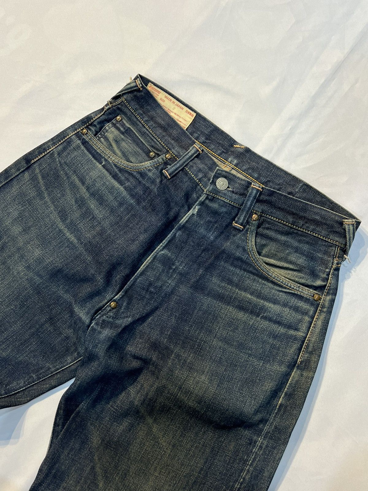 Evisu × Japanese Brand VINTAGE JAPANESSE BRAND EVISU DENIM BUCKLE DISTRESSED Size US 32 / EU 48 - 6 Thumbnail