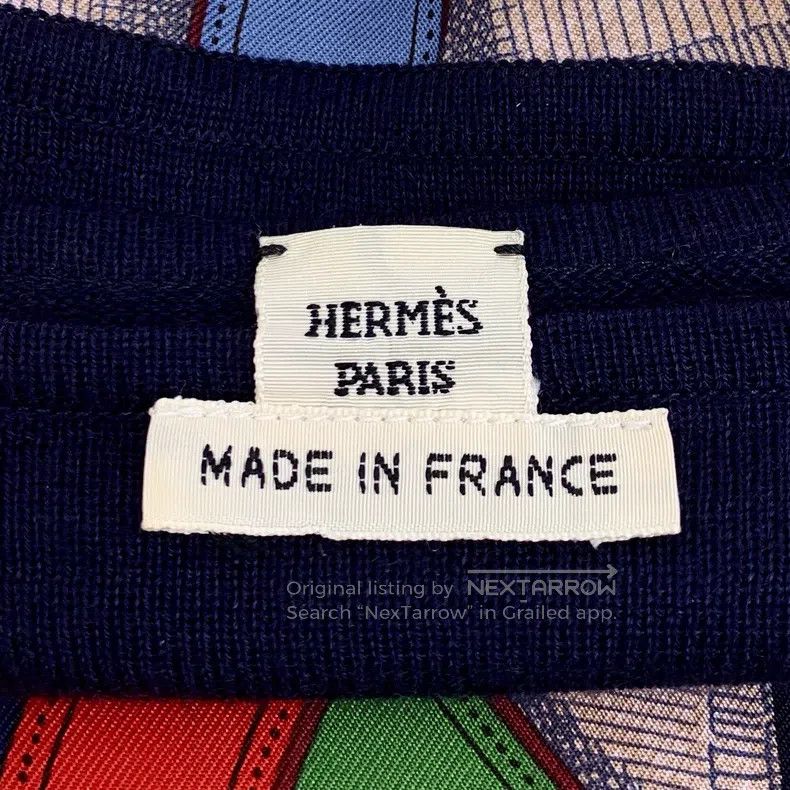 Hermes Hermes Color Block Chain Buckle Printed Silk Round Neck Lo Size XXS / US 00 / IT 34 - 6 Thumbnail