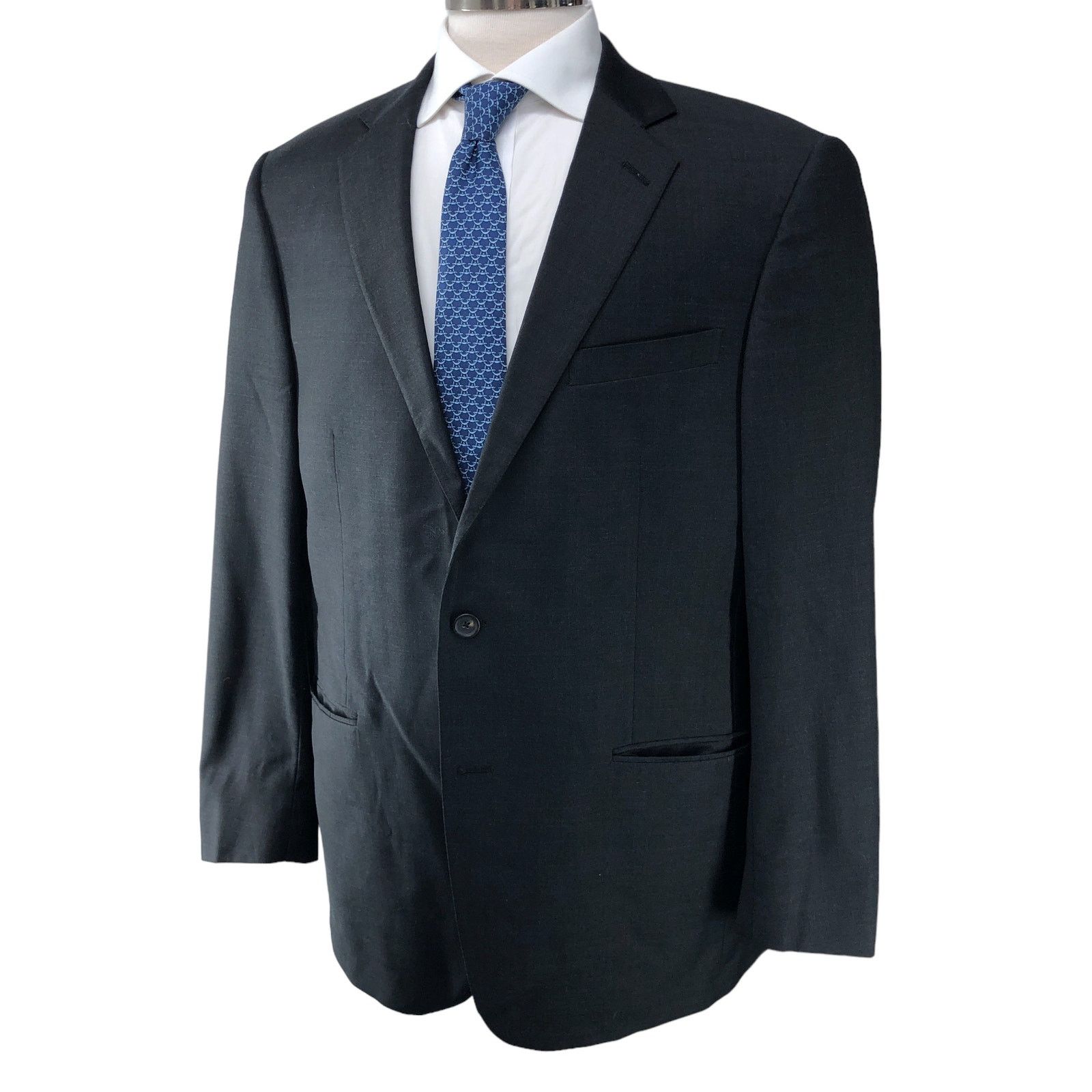Hart Schaffner Marx Hart Schaffner Marx Mens 44R Sport Coat Gray 2 Button USA Size 44R - 1 Thumbnail
