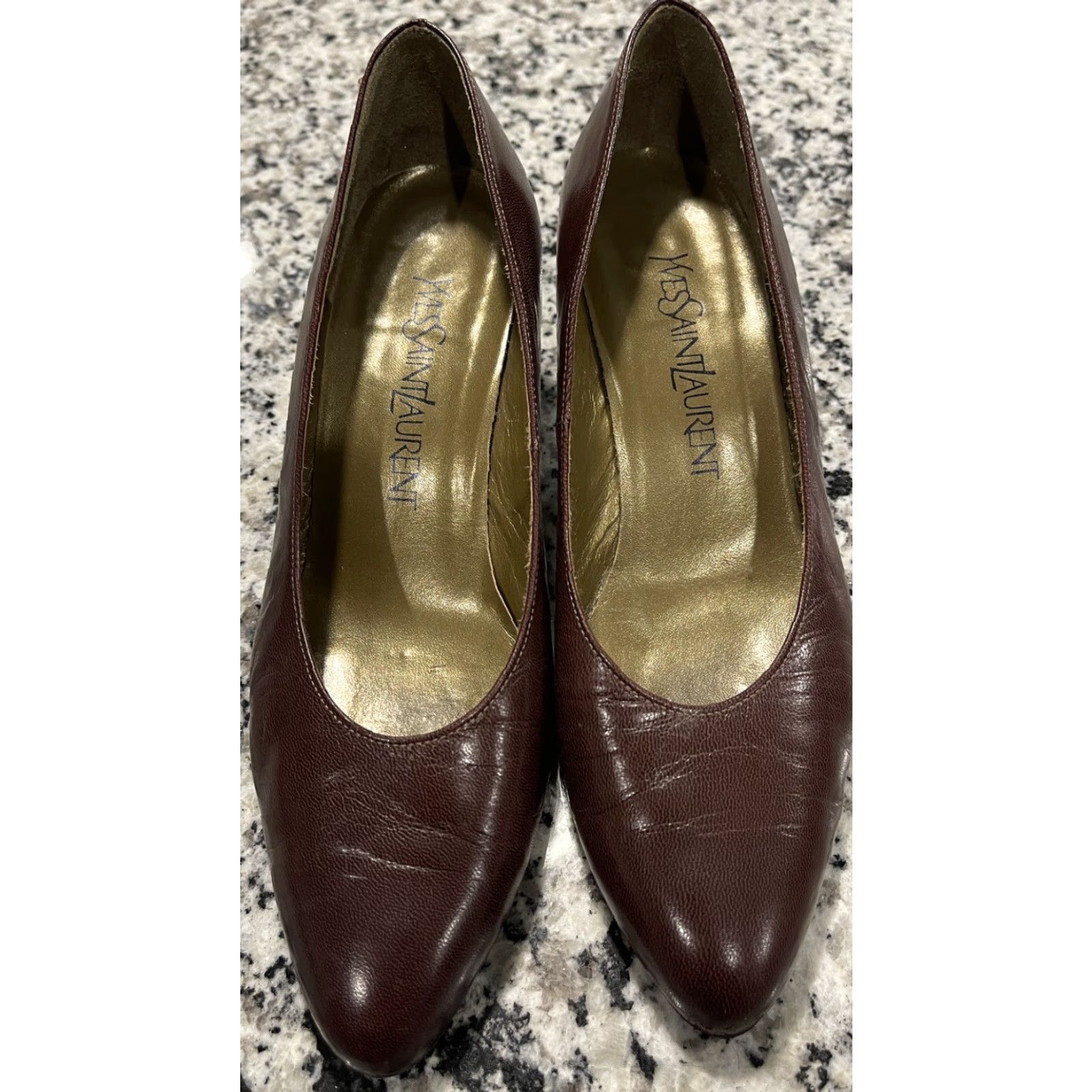Yves Saint Laurent VINTAGE Yves Saint Laurent Brown Leather Pumps Women Size 6 EU 36 Leather Pumps Brown Women Shoes YSL Heel Size US 6 / IT 36 - 2 Thumbnail