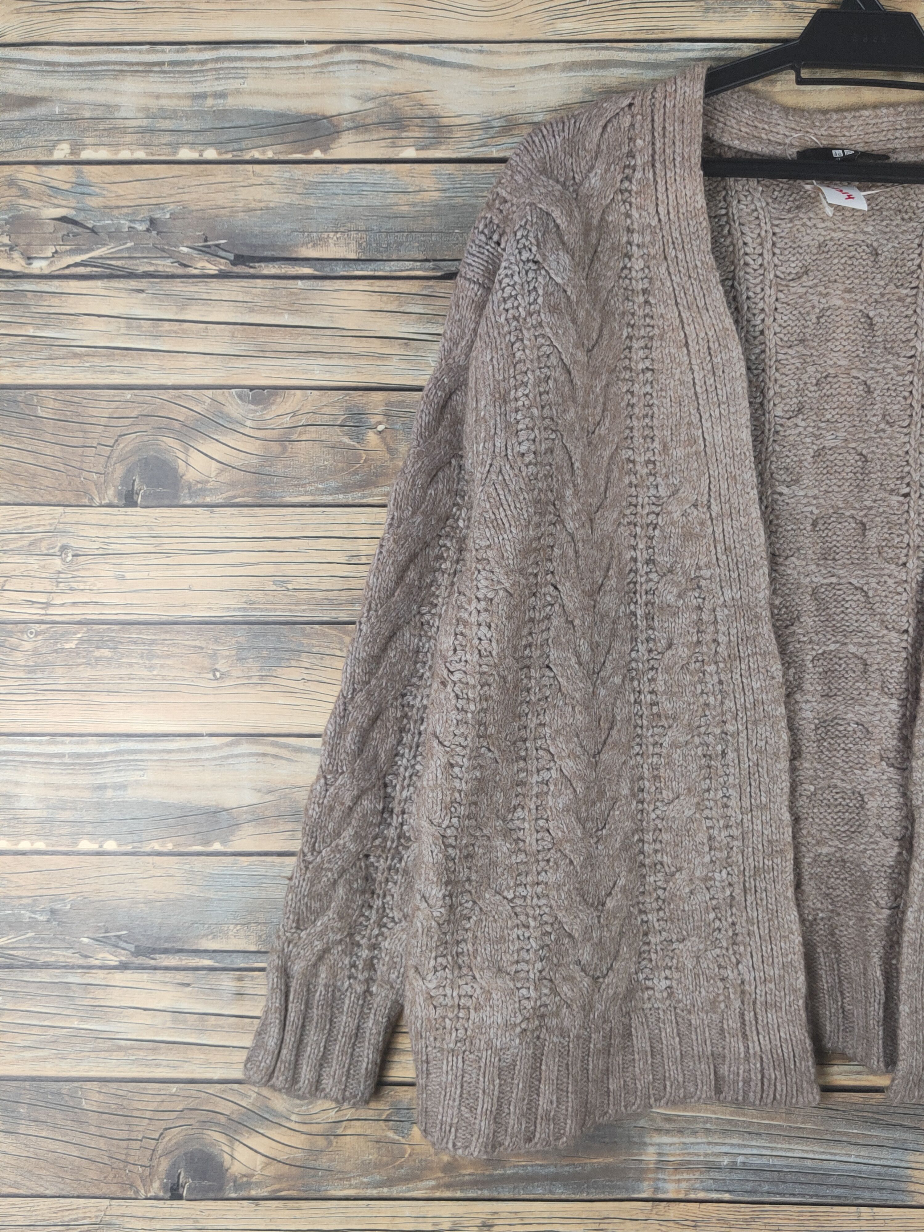 Aran Isles Knitwear × Japanese Brand Uniqlo Brown cable Knitwear Cardigan #W1214 Size M / US 6-8 / IT 42-44 - 3 Thumbnail