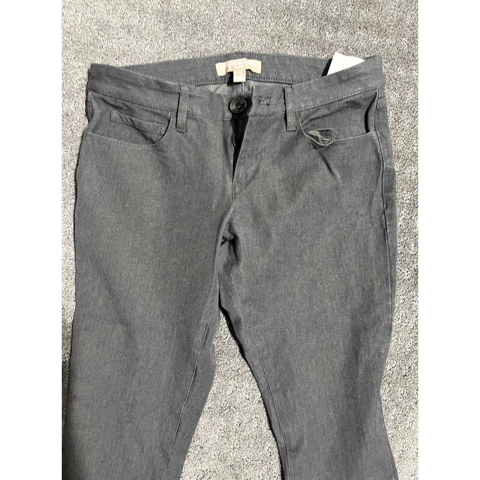 Banana Republic VINTAGE Banana Republic Sloan Slim Fit Gray Solid Ankle Denim Jeans Size 0 Womens Size 25" / US 0 / IT 36 - 2 Thumbnail