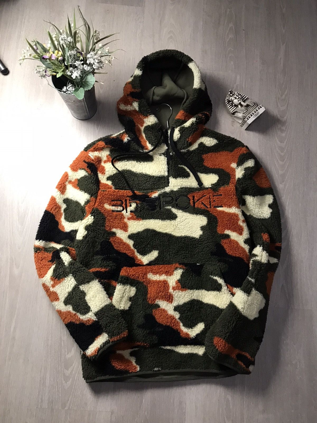 image of Avant Garde x Bespoke Camo Bespoke Sherpa Pullovers Quarter Zip M, Men's (Size Medium)