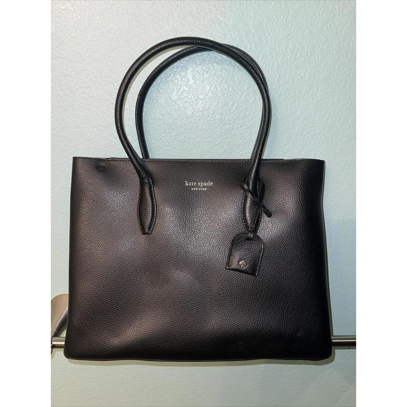 Designer Stylish Black Leather Handbag by Kate Spade Size ONE SIZE - 1 Thumbnail