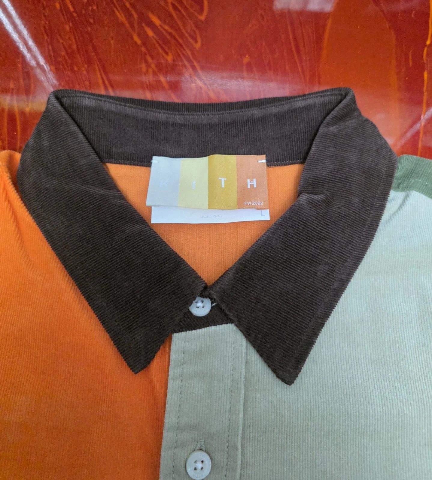 Kith Kith Patchwork Cord Ludlow Shirt in Pimento Orange Large Size US L / EU 52-54 / 3 - 13 Thumbnail