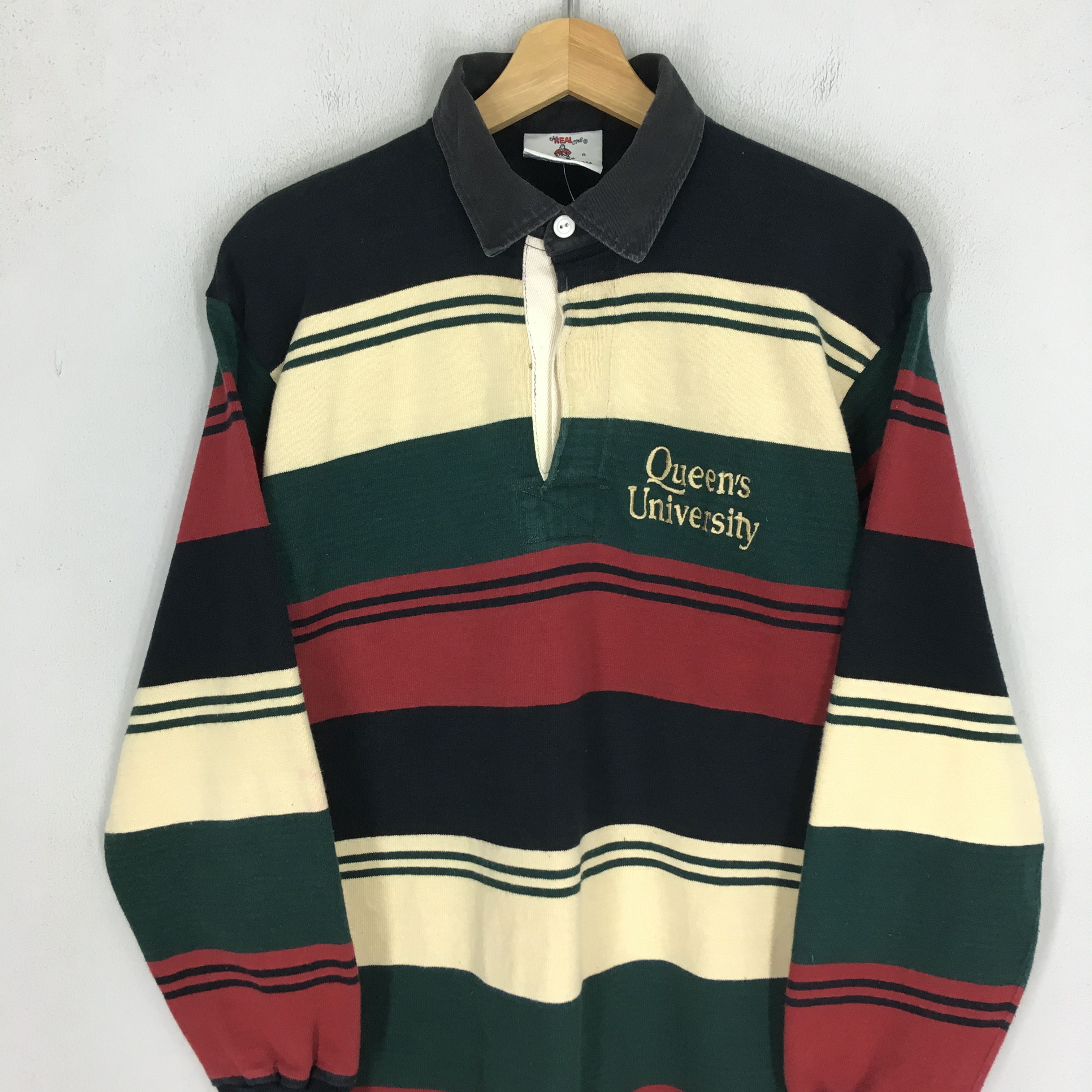 Barbarian Vintage Barbarian Polo Rugby Queens University Striped Size US M / EU 48-50 / 2 - 3 Thumbnail
