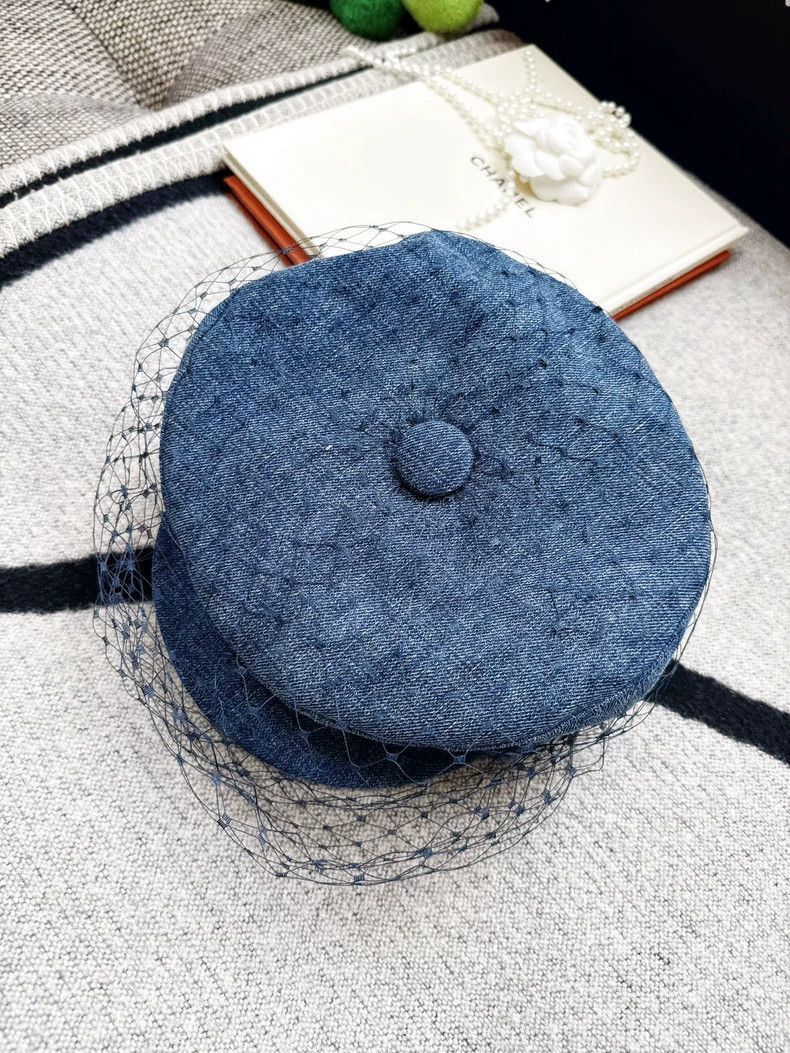 Dior Dior Blue Denim Newsboy Hat-2506 Size ONE SIZE - 5 Thumbnail