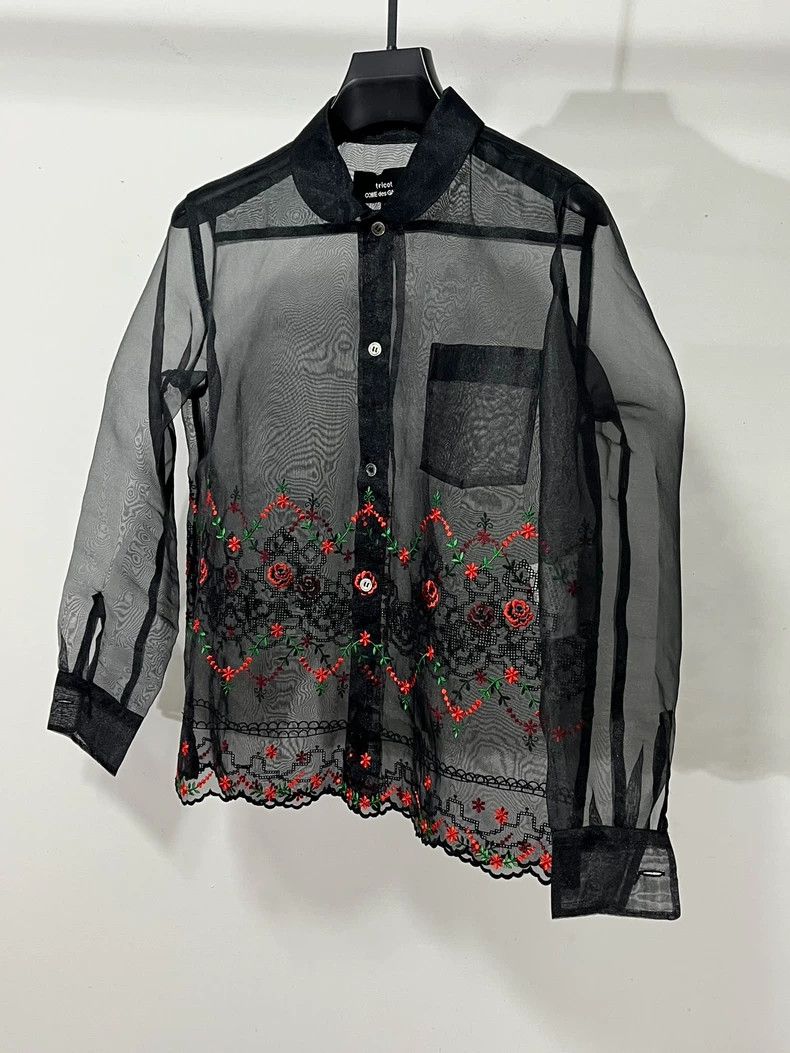 Comme des Garcons Comme Des Garcons Floral embroidered tulle shirt Size S / US 4 / IT 40 - 3 Thumbnail