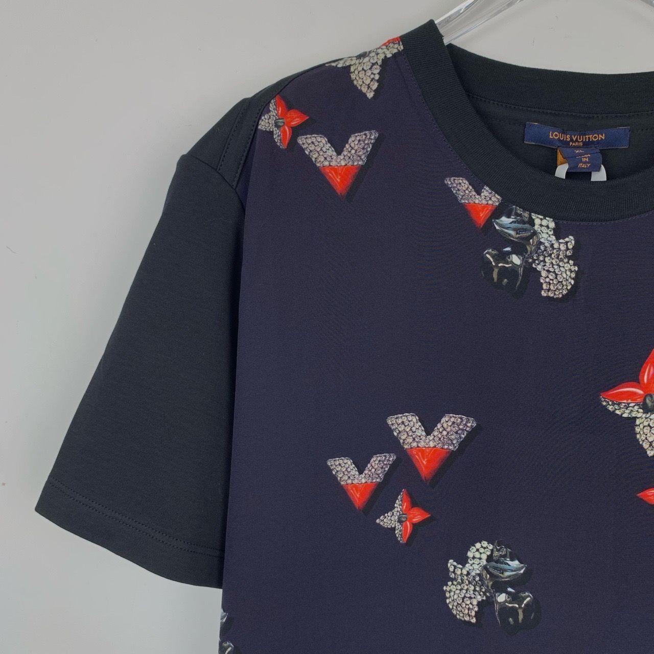 Louis Vuitton [Louis Vuitton] Monogram Print Round-Neck Blue Cotton Short- Size XL / US 12-14 / IT 48-50 - 6 Thumbnail