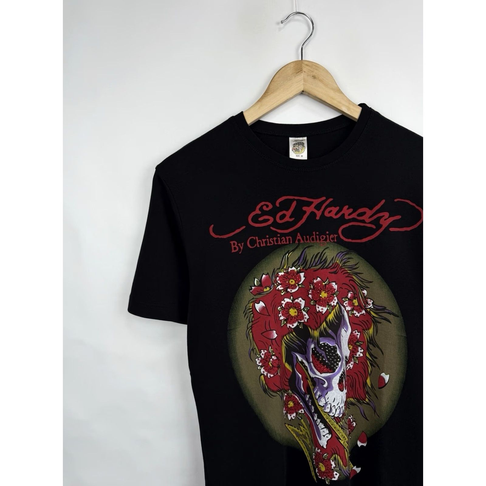 Ed Hardy VINTAGE Ed Hardy Flower Skull T-Shirt Mens M Black USA Made USA 🇺🇸💀 Christian Audigier Shirt Size US M / EU 48-50 / 2 - 4 Thumbnail