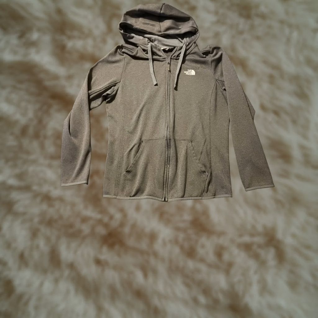 The North Face VINTAGE The North Face Full Zip Fleece Hooded Jacket Women's Large Gray Long Sleeve Size L / US 10 / IT 46 - 1 Thumbnail