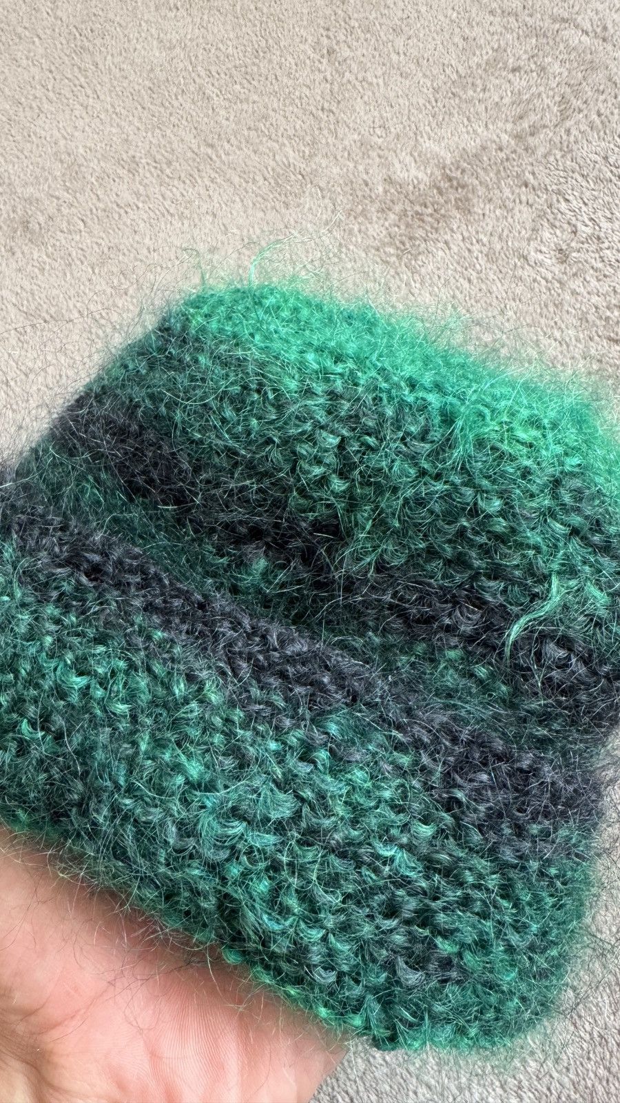 Hysteric Glamour Y2K Vintage Fluffy Knit Mohair Hat margiela moncler prada Size ONE SIZE - 2 Thumbnail