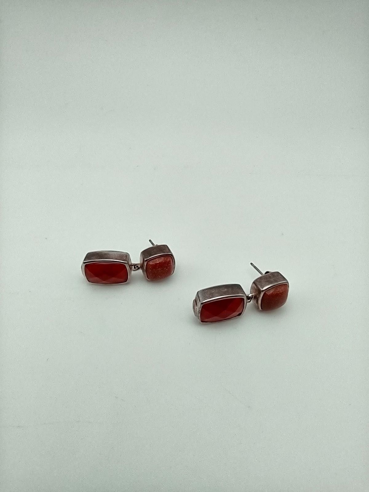 The Unbranded Brand Sterling Silver Carnelian Goldstone Drop Dangle Earrings Size ONE SIZE - 2 Thumbnail