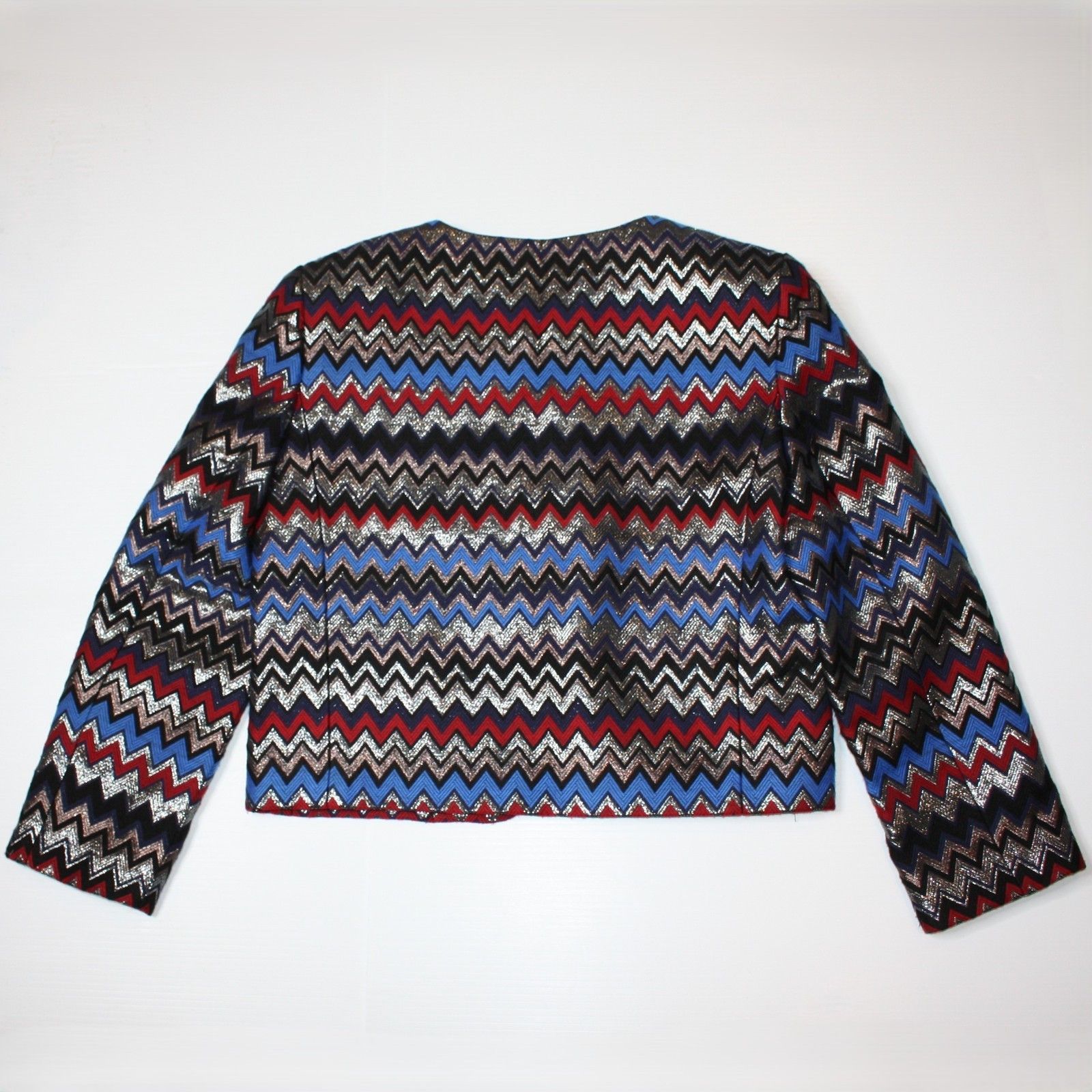 Alice + Olivia Kidman Box Blazer Metallic Print Jacket size M MSRP $597 Size M / US 6-8 / IT 42-44 - 6 Thumbnail