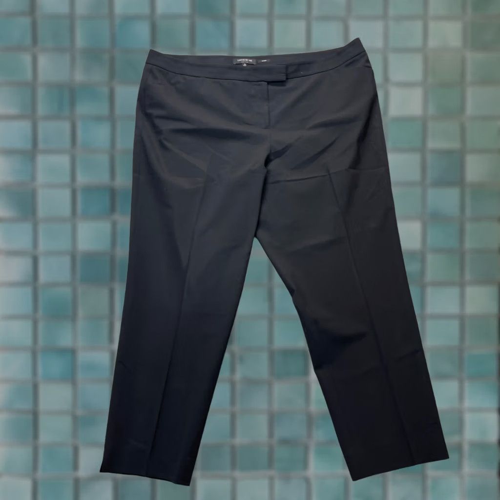 Vintage Lafayette 148 New York Pants Womens 40 Black Wool Blend Dress Pants Tapered Inseam 26 Comfort Easy Care Formal Size 27" / US 4 / IT 40 - 1 Thumbnail