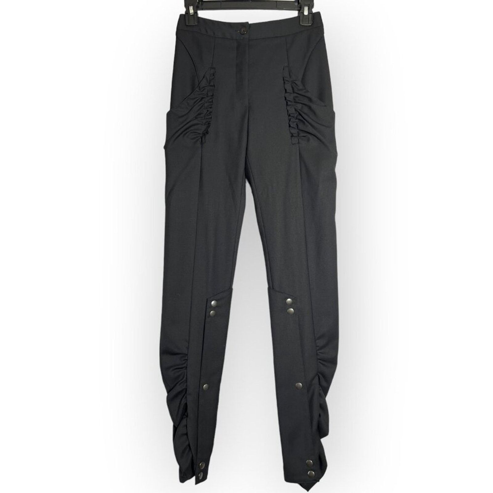 Bruno Pieters Bruno Pieters Black Ruffled Trouser High Rise EU 36 Size 25" / US 0 / IT 36 - 1 Thumbnail