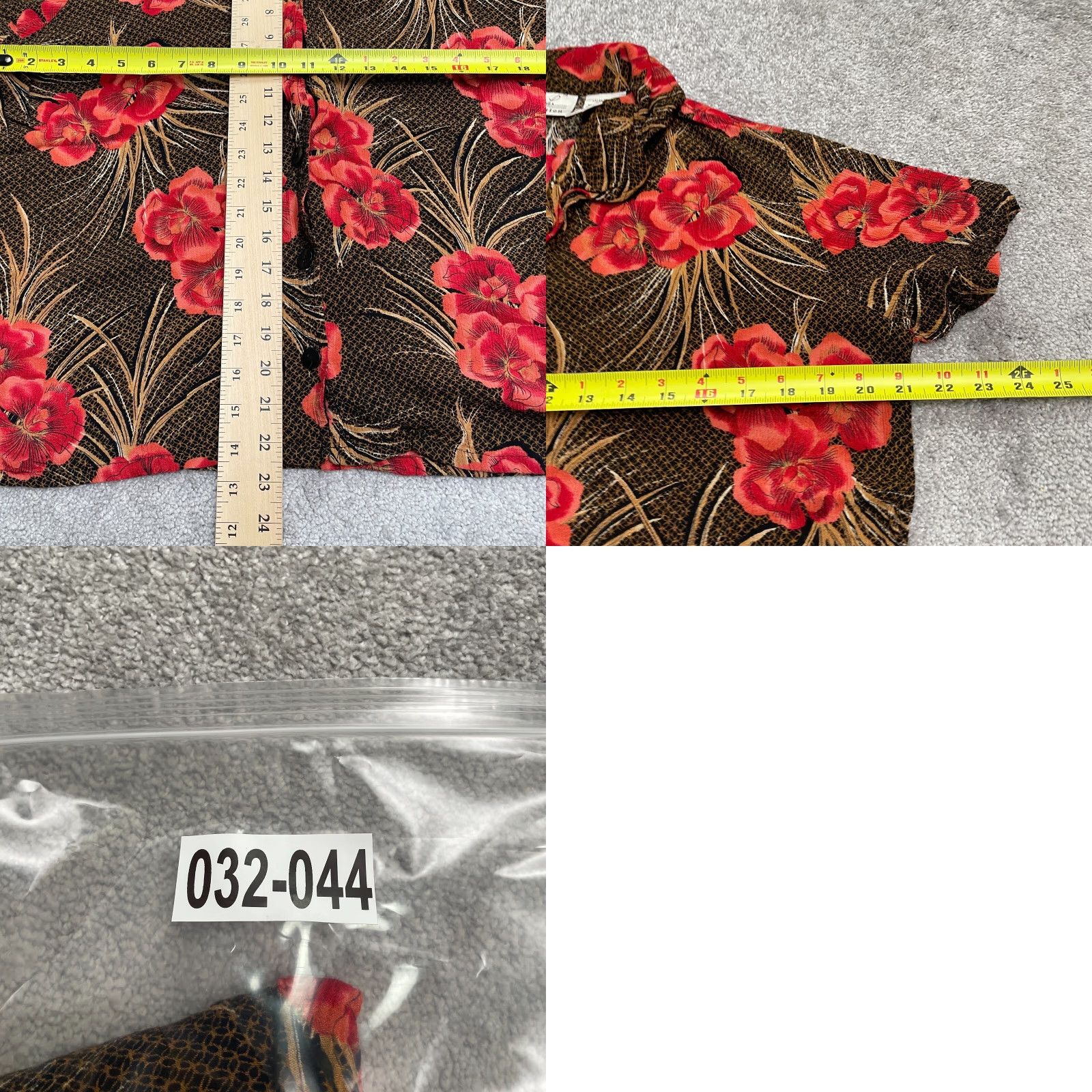 Lee Kathie Lee Floral Button Down Shirt Blouse Women M Multicolor Short Sleeve Rayon Casual Bohemian Tropical Mens Size M / US 6-8 / IT 42-44 - 8 Thumbnail