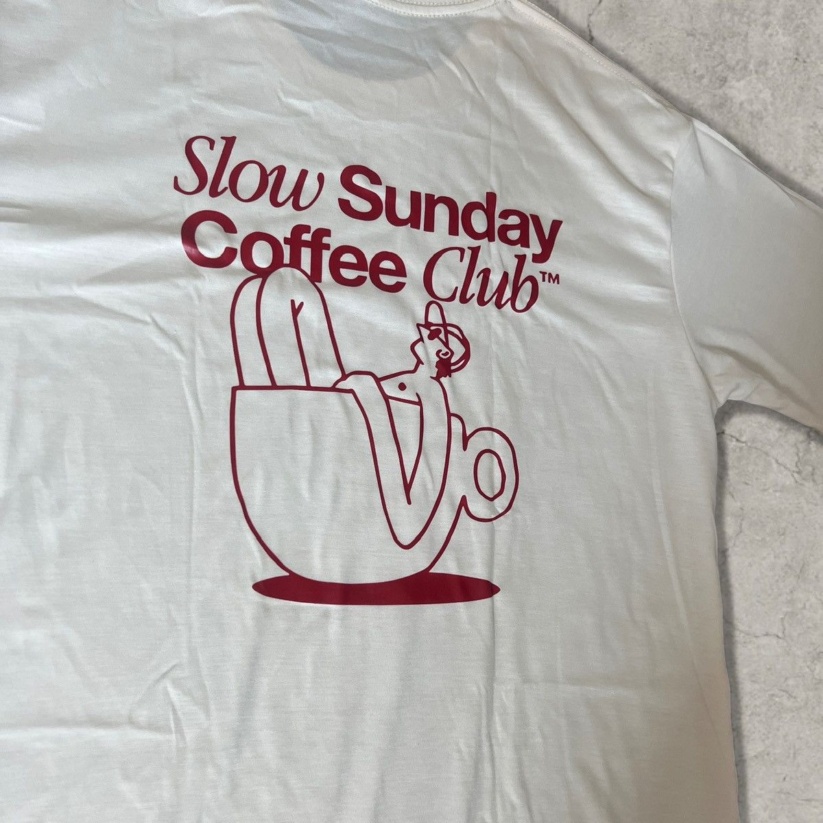 Japanese Brand Vintage style tshirt in cream, Sunday Coffee Club. Size L Size US M / EU 48-50 / 2 - 4 Thumbnail