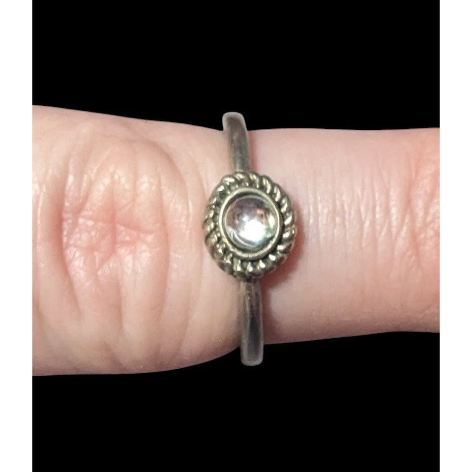 Other Minimalist Silver Tone Ring With Clear Cabochon Size 7 Size ONE SIZE - 6 Thumbnail
